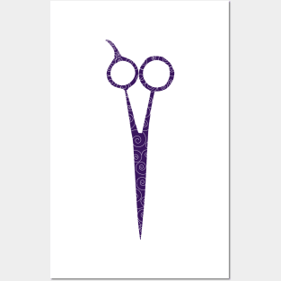 scissors - purple Posters and Art